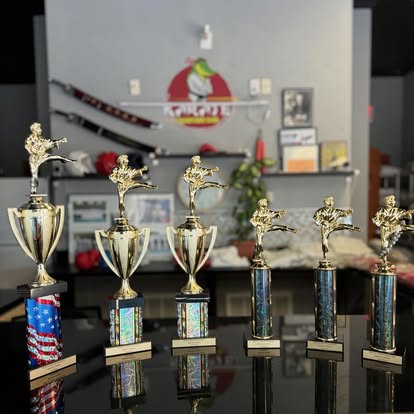 Karate trophies on display at Karate Champions Club